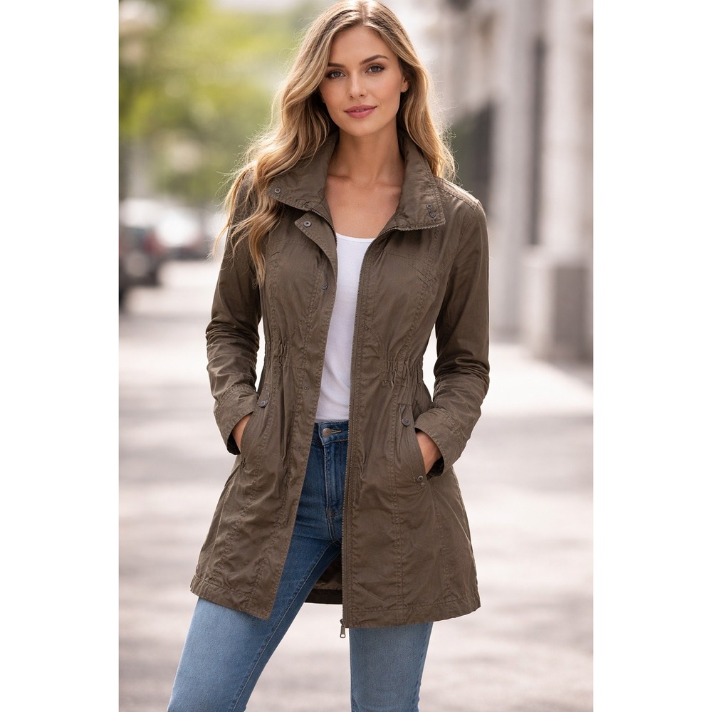 Bench Womens Large brown Military style Utility Jacket Urban Gorpcore Street Y2K